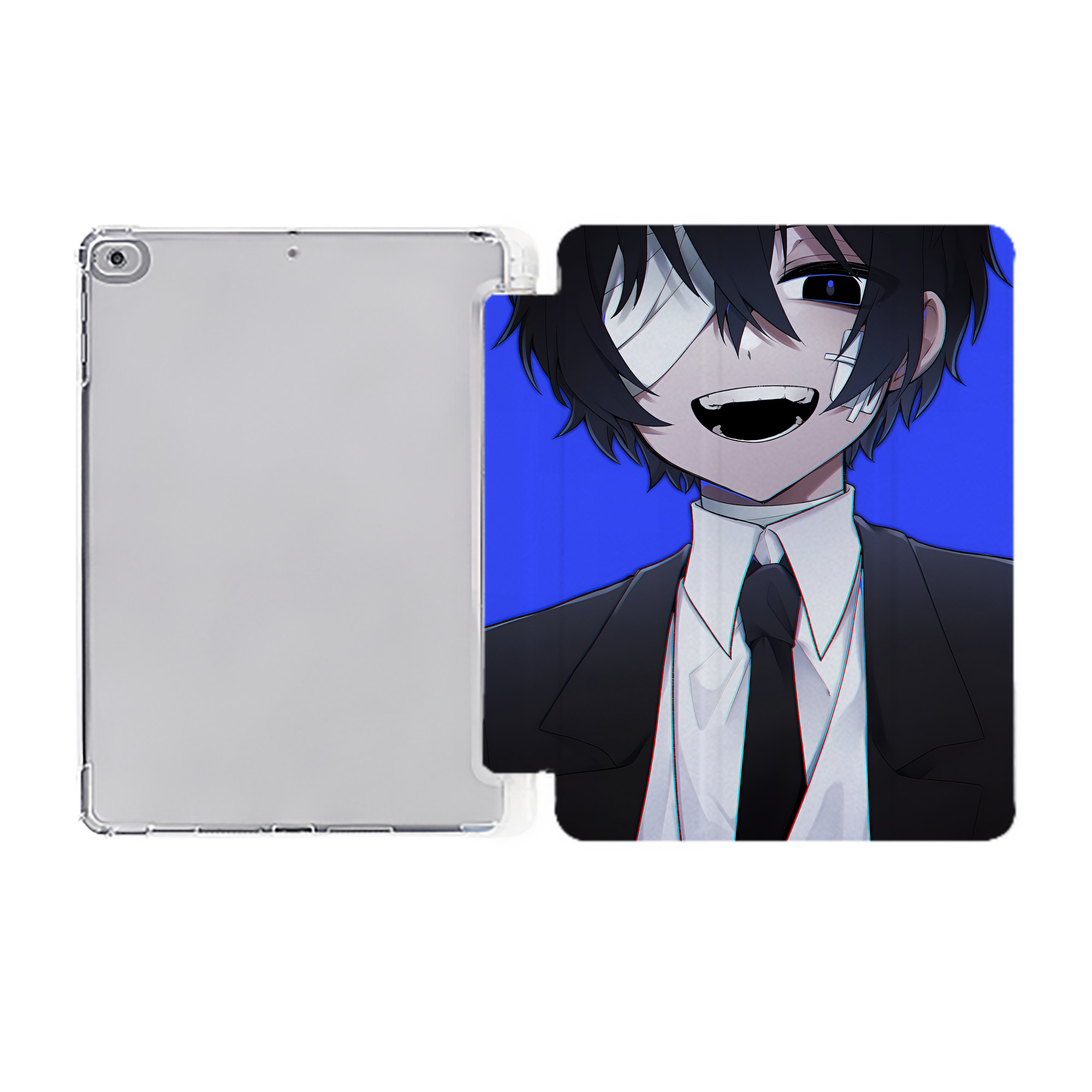 （画像用） 文豪ストレイドッグス Bungo Stray Dogs IPad ケース ペン収納付き 三つ折りスタンド PUレザー×シリコン 対応機種9.5/10.5/10.9インチ